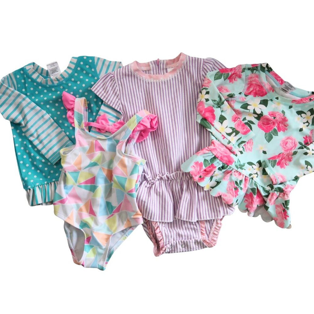 Ruffle Butts Baby Toddler Swimsuit Lot 4 18-24m Mia + Miles